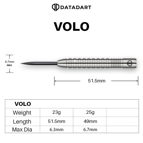 Preview: DATADART VOLO Steeldart-Set 23 oder 25 Gramm